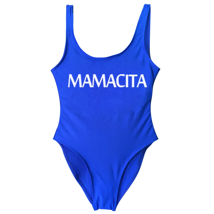 Женский купальный костюм MAMACITA с надписями для девочек Цельный купальник боди