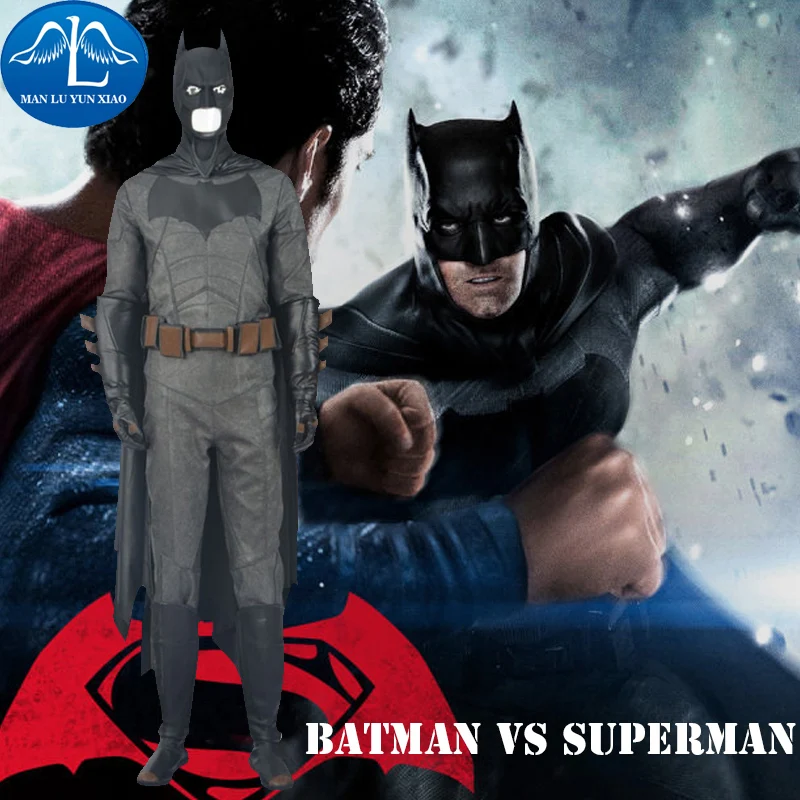 

MANLUYUNXIAO Men's Batman Cosplay Costume Batman v Superman Deluxe Outfit Halloween Costume For Men Custom Made High Quality