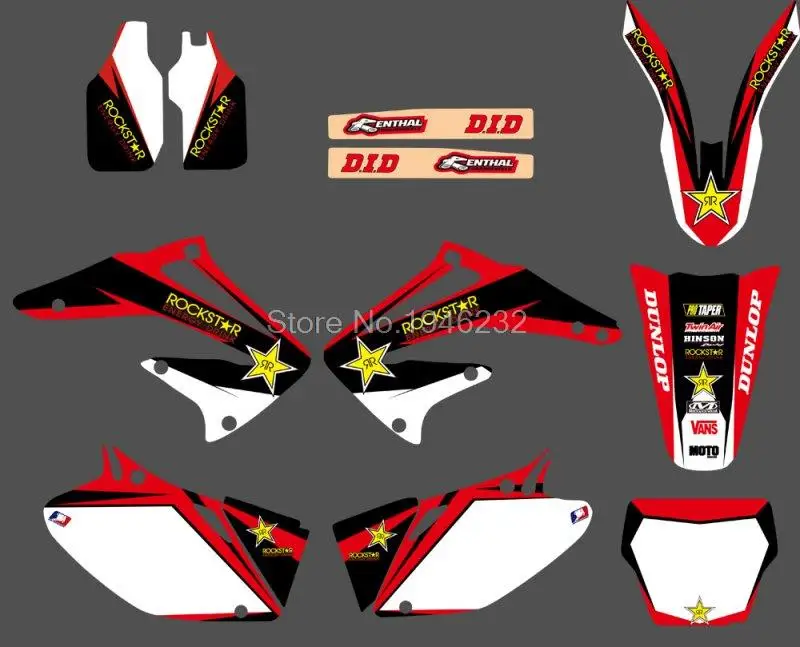 

New Style TEAM GRAPHICS & BACKGROUNDS DECALS STICKERS Kits for Honda CRF450R CRF450 2002 2003 2004 CRF 450 450R