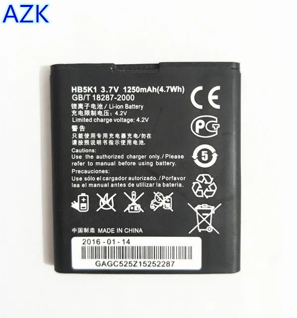 AZK новая 1250mAh Замена HB5K1H HB5K1 батарея для Huawei C8650/U8650/M865/C8810/U8660/S8520/U8660/T8620 батарея|battery