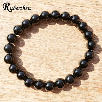 

Ruberthen A Grand Black Tourmaline Bracelet High Quality Men`s Meditation Yoga Wrist Mala Bracelet Best Gift For Boyfriend