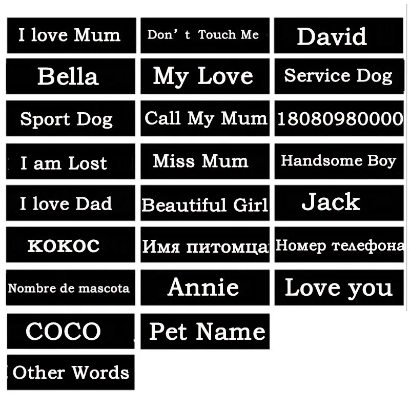 

2ps Personalized Customized Dog K9 Harness Label Sticker Custom Tag DIY Logo Pet Harness Collar Vest Dog's Name Labe Pet Supply