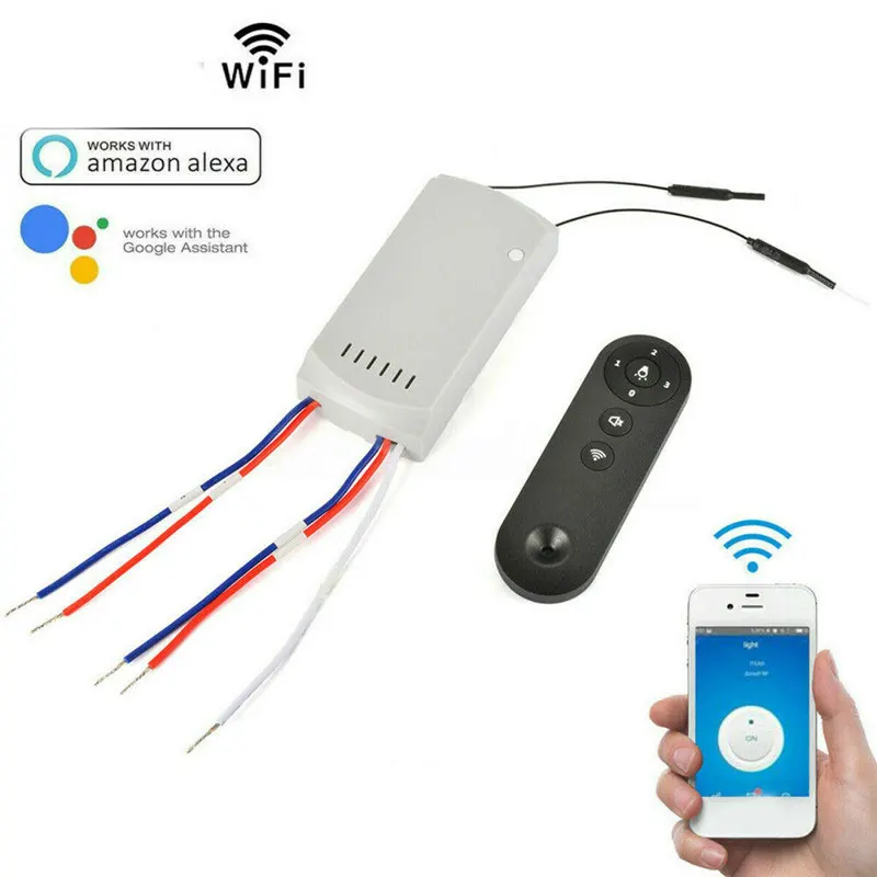 

Smart WIFI Ceiling Fan Driver Switch with 2.4G RF Remote APP Control CLH@8