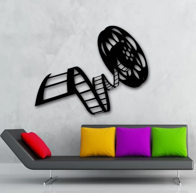 Movie Film Vinyl Wall Decal Reel Of Film Cinema Film Decor For Living