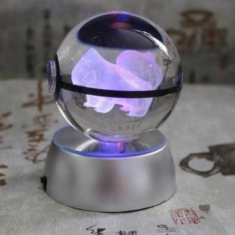 Pokemon Кристалл Прозрачный 3d лампа диаметр 5 см кнопка сотовый стеклянный шар необычные ночные светильники игрушка Покемон для декоративных подарков - Цвет: Diameter 5cm