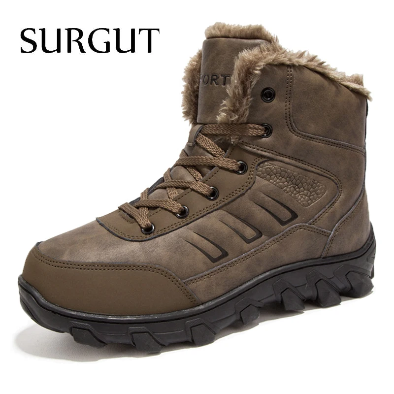 SURGUT de marca para el invierno, de la cena caliente botas para la nieve de los hombres zapatos de hombre antideslizante de goma de seguridad en el trabajo de botas de tobillo - 1