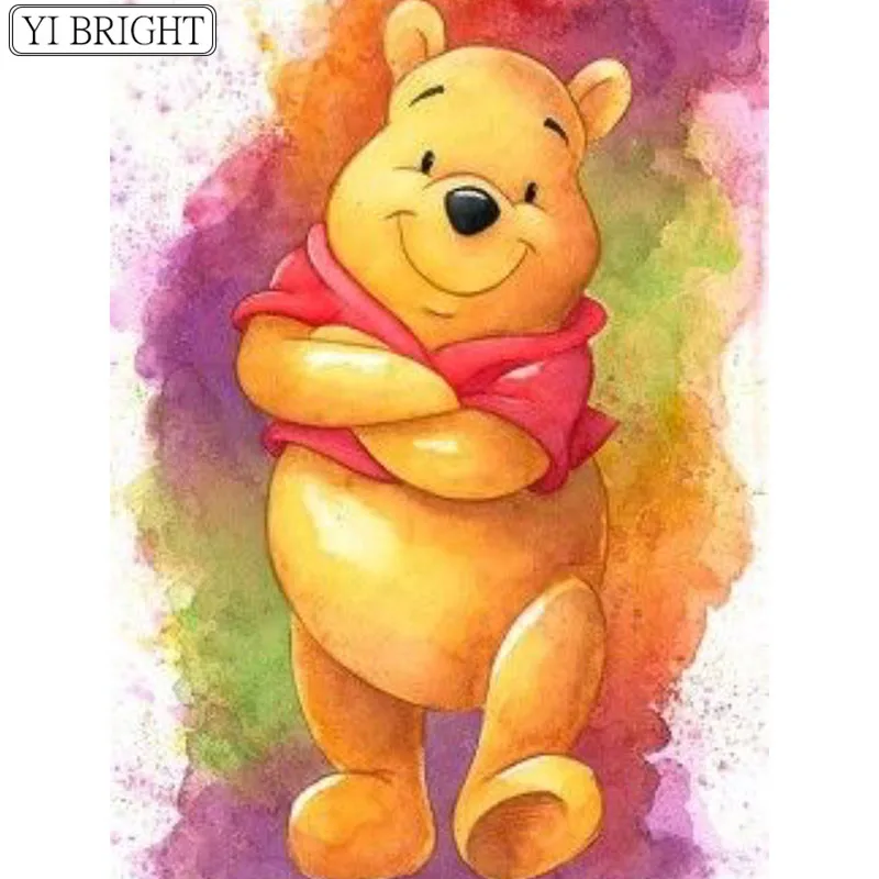 

5D DIY Full Square Diamond Painting Cross Stitch Handsome Winnie the Pooh 3D Diamond Embroidery Rhinestone Mosaic Home Decor
