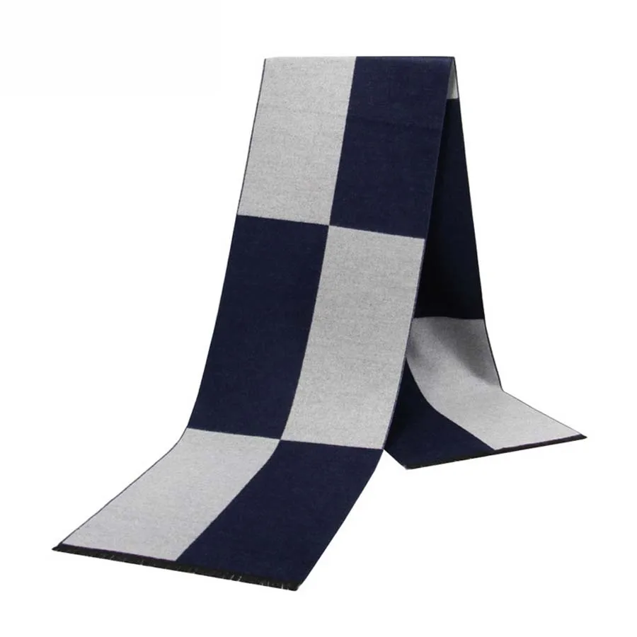 

YISHLINE NEW 180CM x 30CM Men Winter Scarf Cashmere Viscose Scarves Geometric Autumn Warm Long Neckerchief Man Wraps Accessories