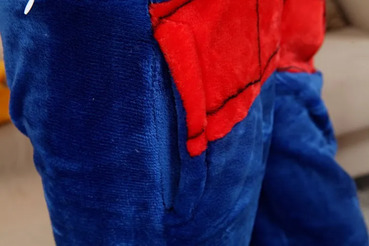 Детская Пижама-комбинезон с изображением Человека-паука из мультфильма; комбинезон для косплея пижамы для 3-10years дети фланель для мальчиков и девочек, одежда для сна, одежда для сна
