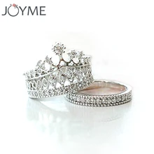 Новая мода с серебряным Цвет Циркон Корона кольцо для Для женщин элегантные и роскошные CZ Кристалл Обручение вечерние кольцо