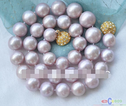 

Free shipping >>@ 1247 REAL 17" 13mm ROUND LAVENDER FRESHWATER PEARL NECKLACE