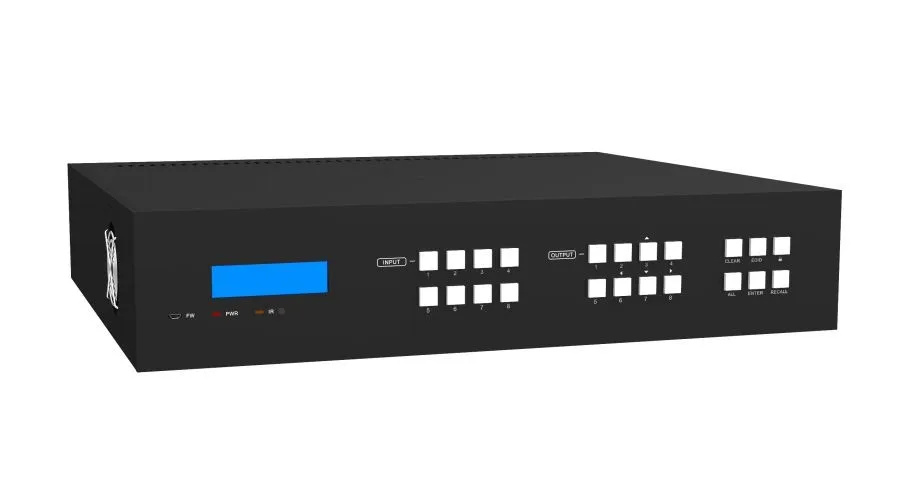 8x8 HDMI к HDBaseT матрице с поддержкой HDMI 2,0 и HDCP 2,2, 8 HDBaseT и 8 HDMI выходов HDMI 2,0, HDCP 2,2, CEC EDID управление