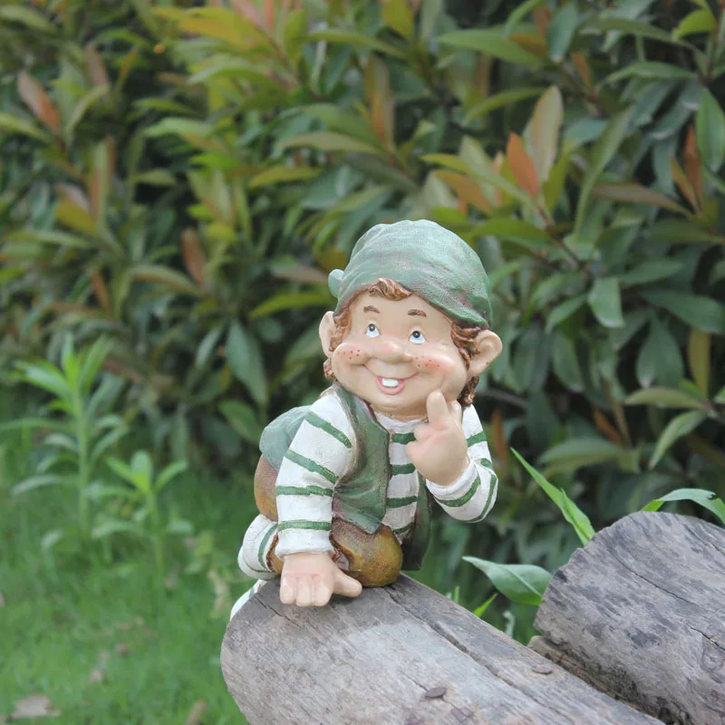 28cm poly resin creative garden gnome elf figurine carry ... 28cm poly resin creative garden gnome elf figurine carry