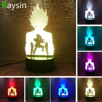 

Dragon Ball Z Super Saiyan God Goku Action Figures 3D 7 Color Change Night Light LED Room Decor for Boys Kids Teens Toys Xmas
