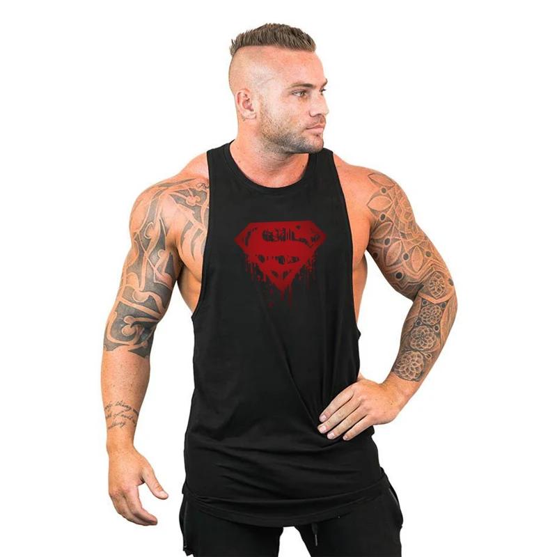 Muscleguys бренд одежды Супермен тренажеры Стрингер майка для мужчин бодибилдинг и Фитнес Мужская Майка тренировки рубашки без рукавов