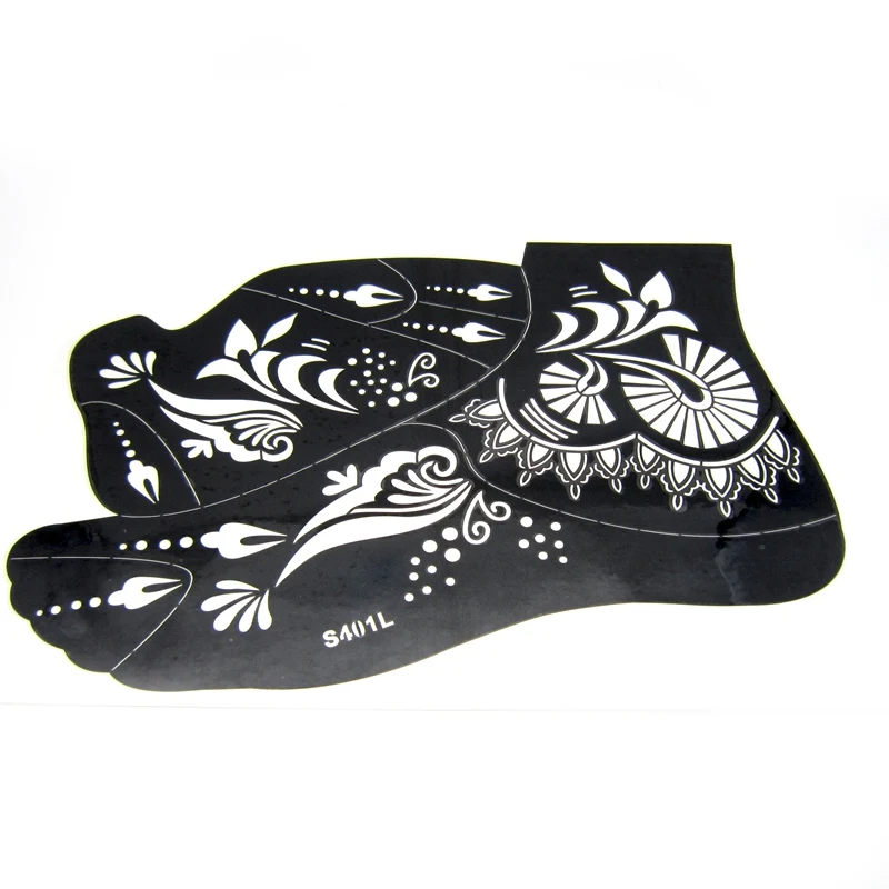 1pcs Henna Tattoo Stencils For Feet Body Paint,Large Flower Glitter