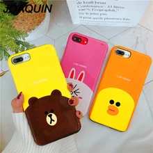 

lovely brown bear rabbit frog Case For iPhone 6 6S 7 8 6s Plus iPhone X hard PC two-in-one new style Phone Cover