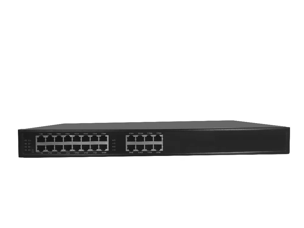 

12 port 10/100/1000Mbps standard PoE Injector PSE PoE,802.3af/at standard ,pin1,2(+)/3,6(-) Middle Span