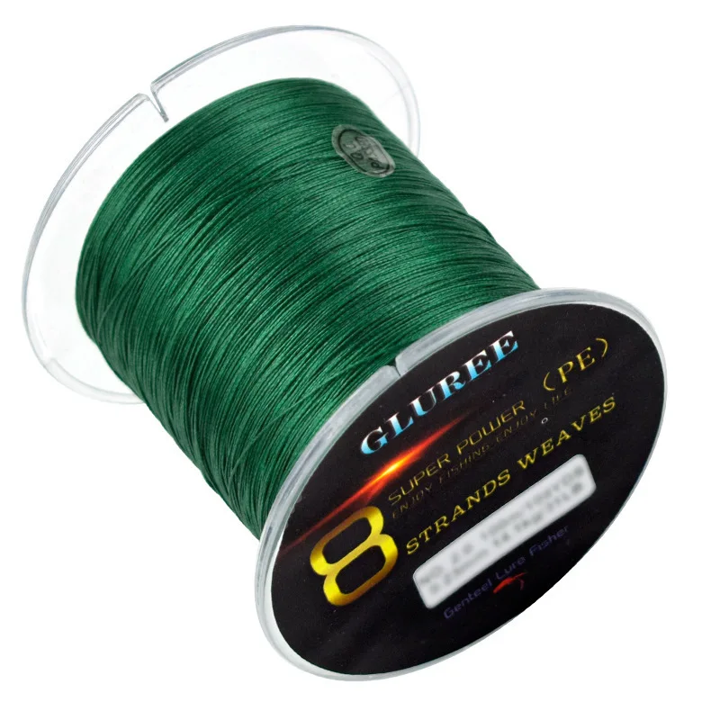 Dark Green GLUREE 300 м/328 ярдов 8 стойки PE леска плетеная леска многонитевая леска PE леска супер сильная Высококачественная 22-78LB - Цвет: Dark Green