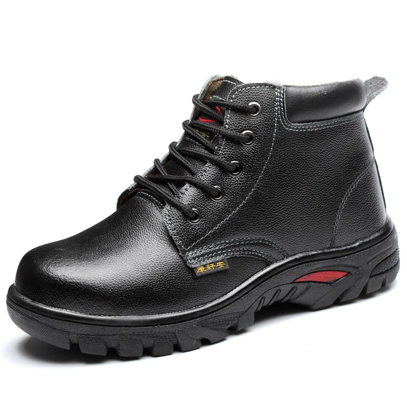Tamanho Moda Mens punção De Sapatos Anti Aço Sapato Botas Grande Pele Neve Pelúcia Do Cabeça Inverno Quente Segurança Da Tornozelo Trabalho Algodão r6qE5rw
