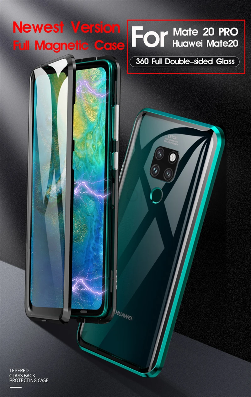 Магнитный 360 Полный Чехол для huawei mate 20 Pro P30 mate 20 металлический корпус Передняя Задняя крышка из закаленного стекла huawei mate 20 Pro чехол s On