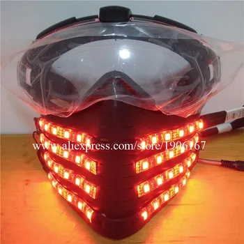 

Colorful LED Luminous Driving Masks Riding Face Guard Flashing Glowing Light Up Mask Hero DJ Party Halloween Birthday Masks