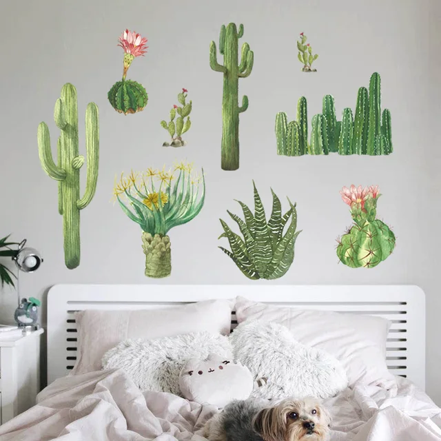 [Fundecor] Cactus wall stickers home decor living room
