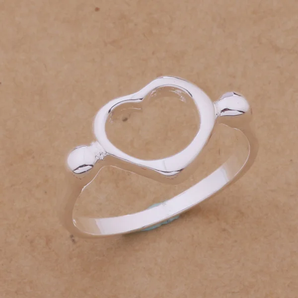 

Concise Silver Jewelry Hollow Heart Design Ring Romantice For Lover AR241