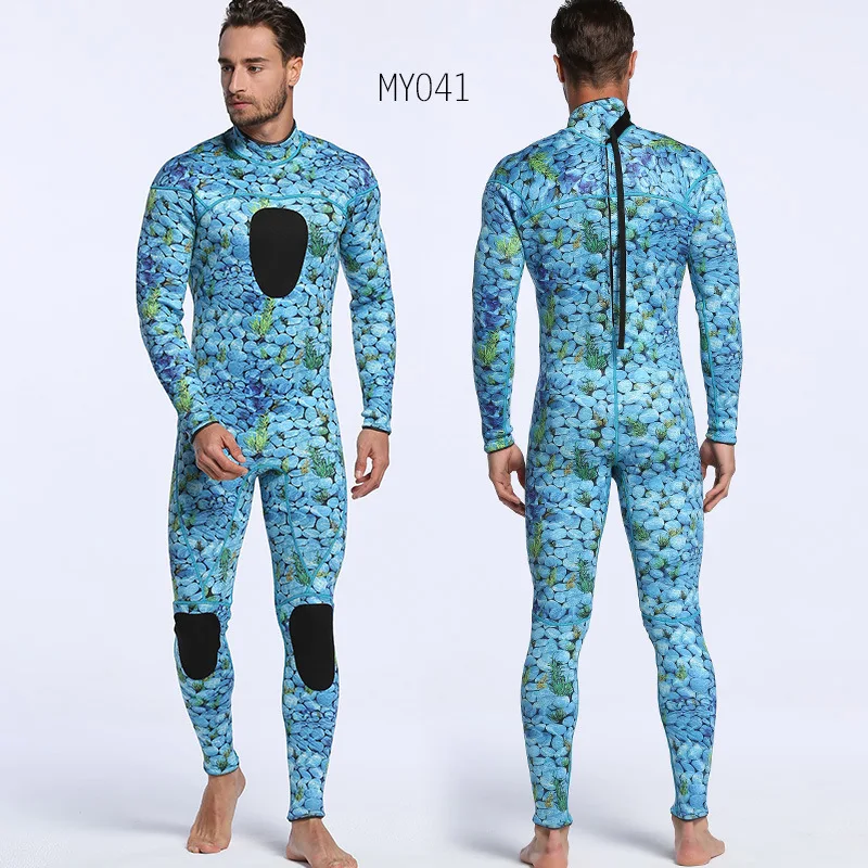 3 мм дайвинг костюм SCR неопрен камуфляж с длинными рукавами кусок гидрокостюм для серфинга Одежда для мужчин размер S-XXXL