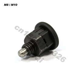 Black Indexing plungers,rest position type ,plastic knob,carbon body,spring inside ,M8 M10