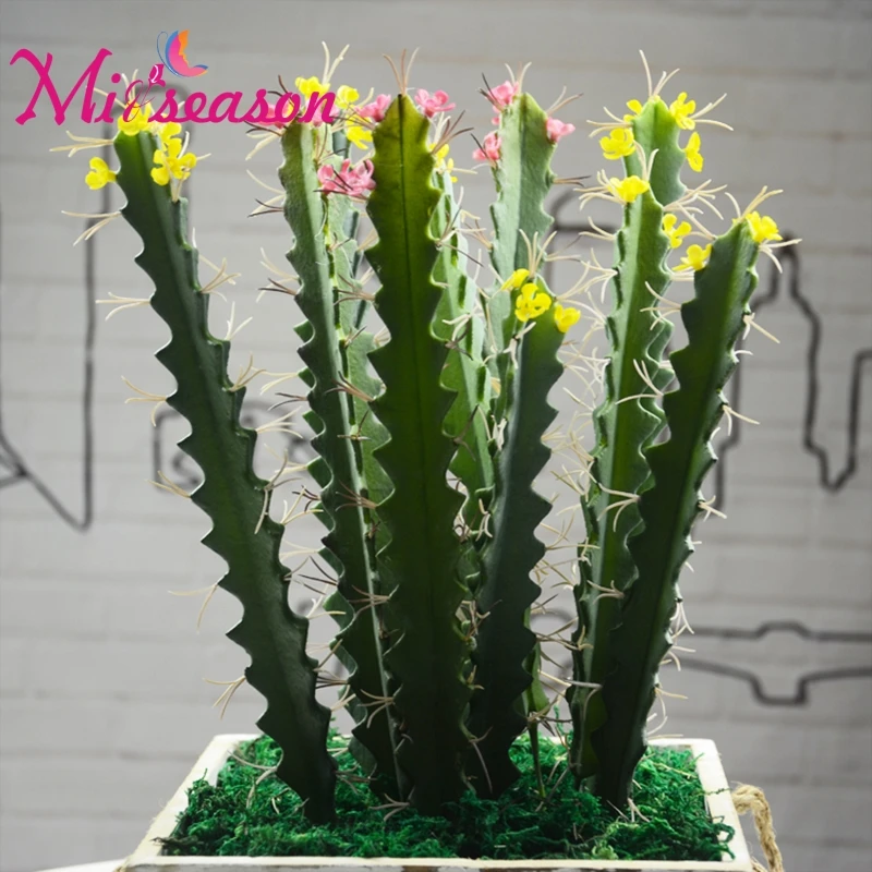 Real Touch Artificial Thorns Cactus Succulents Long Bonsai DIY Flowers