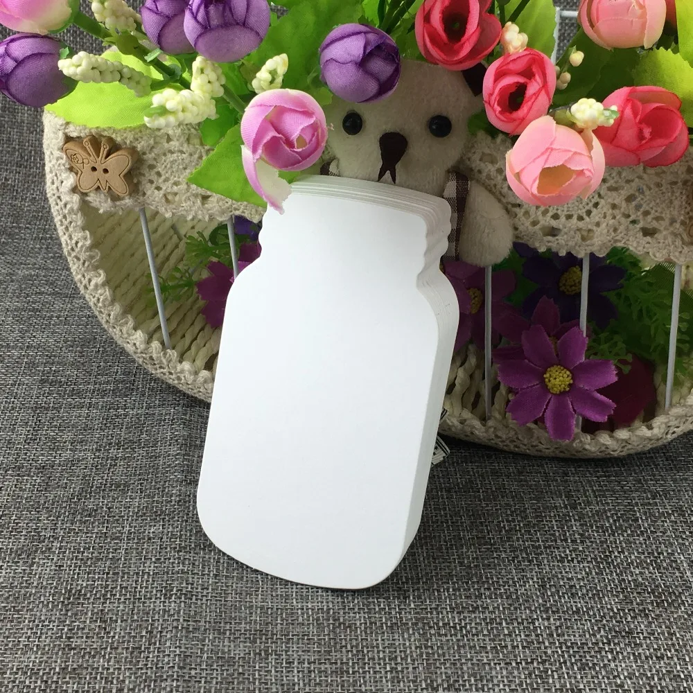 

100Pcs/Lot Two Colors Large Size Blank Kraft Paper Label Tag Stylish Support Wholesale For Garments Luggage Bottle Shape 10x6cm