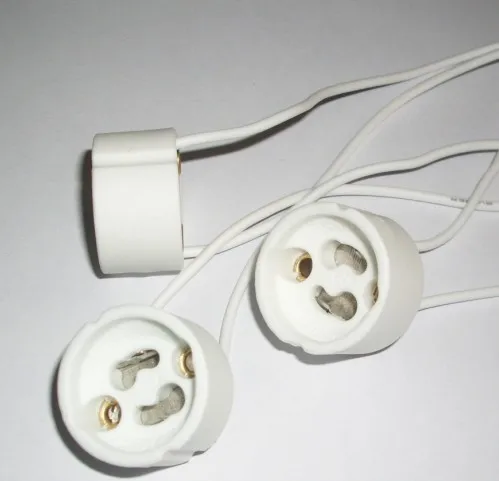 

Freeshipping 20pcs/lot GU10 lamp holder socket base adapter Wire Connector Ceramic Socket for LED Halogen Light
