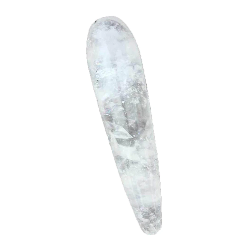 Clear Quartz Натуральный кварц Кристальный массаж палочка розовый кварц Массажная палочка Большой целебный Кристалл Камень иони Массажная палочка как подарок для женщин - Цвет: Clear Quartz