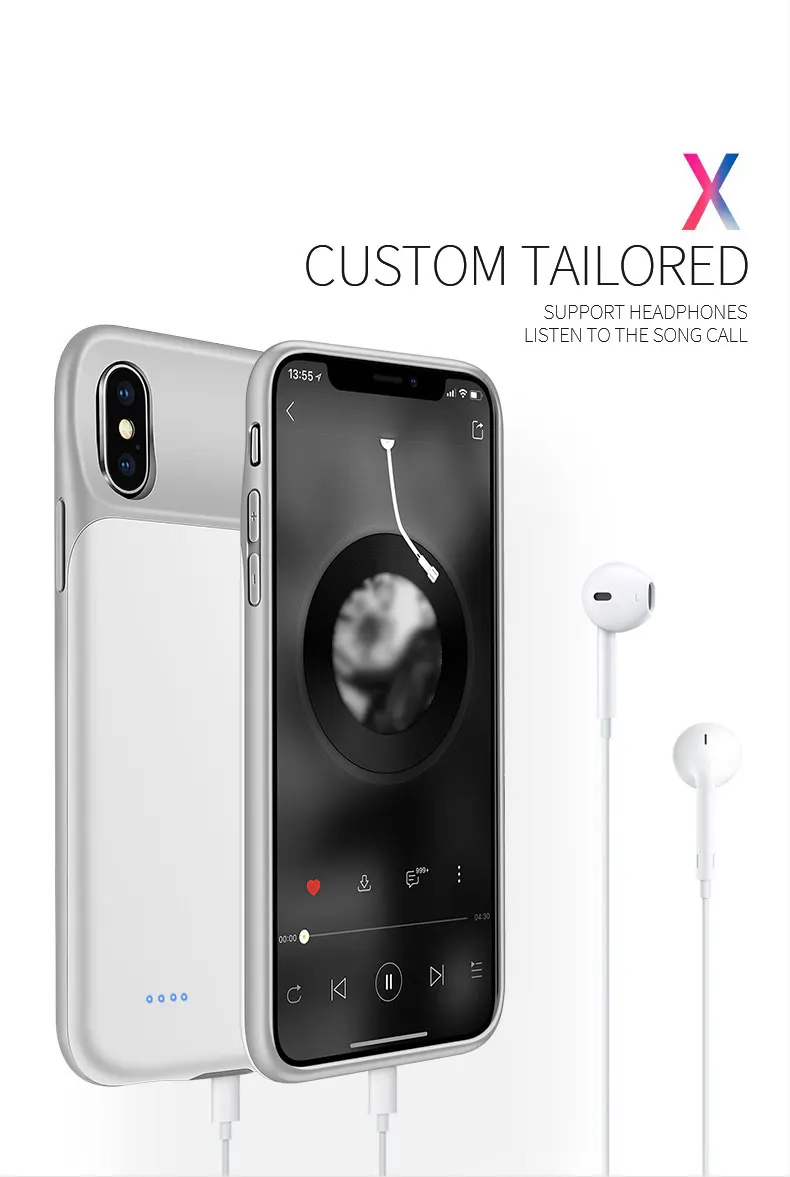 

2019 Battery Charger Case For iPhone 6 6S 7 8 X 10 Soft TPU Frame Silicone Power Charging Case For iPhone 6 6s 7 8 Plus