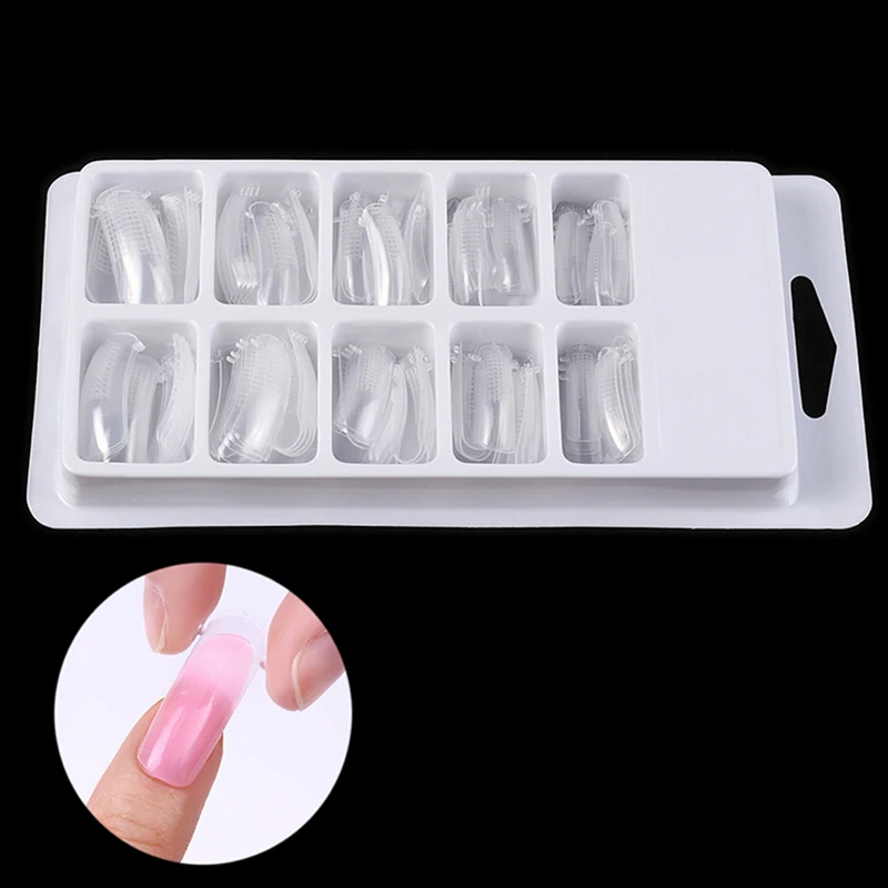

20/100 Pcs New Quick Building Mold Tips Nail Dual Forms Finger Extension Nail Art UV Builder Poly Gel Tool