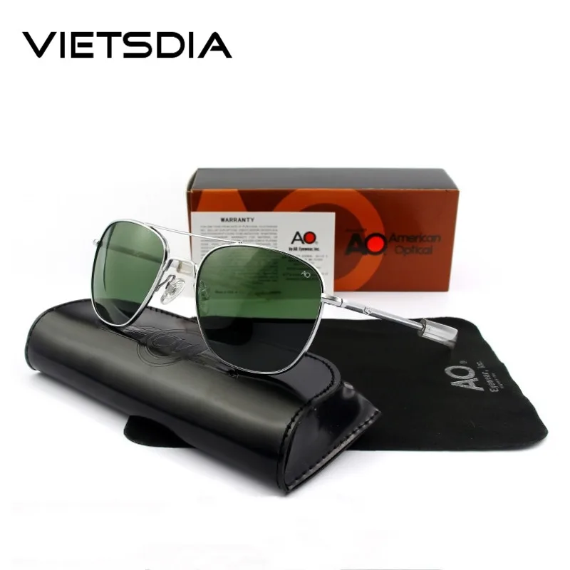 AO Pilot Солнцезащитные очки es армейские военные мужские брендовые дизайнерские американские оптические стеклянные линзы солнцезащитные очки es Oculos De Sol Masculino UV400