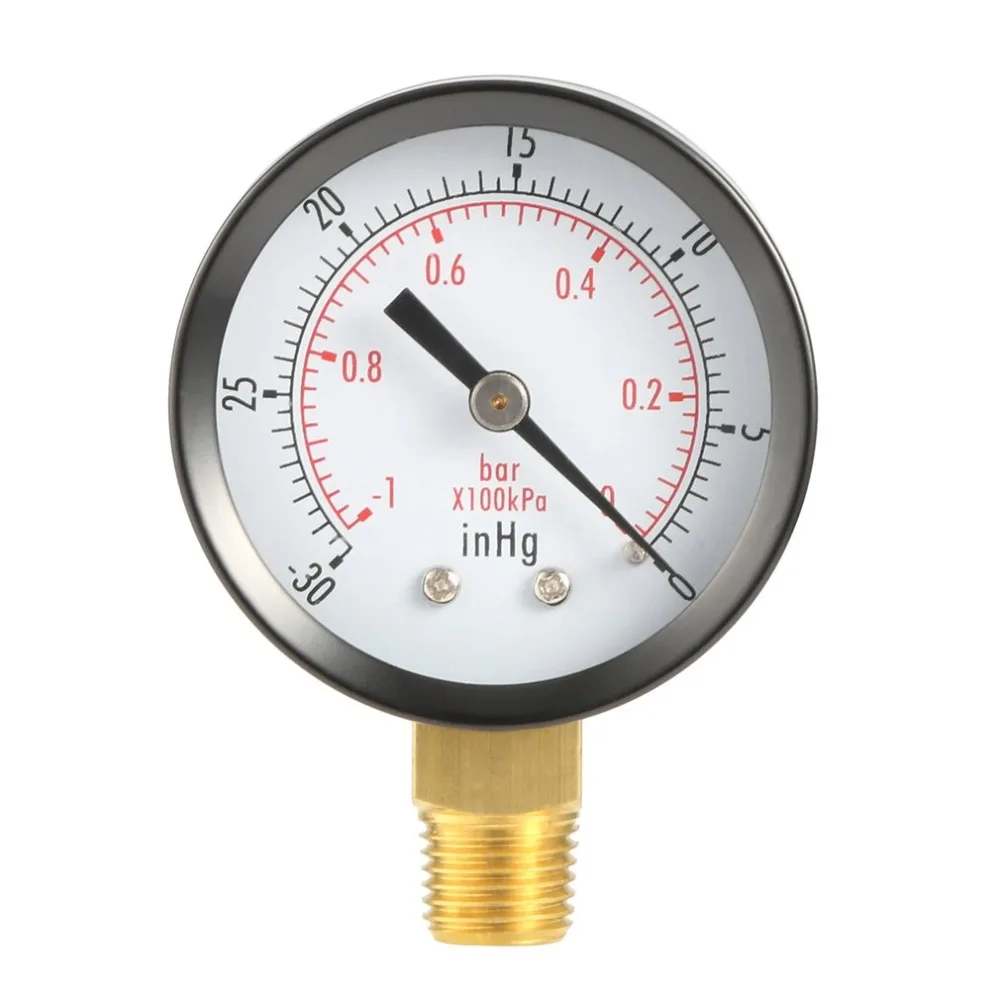 

Dry Utility Vacuum Pressure Gauge Blk Steel 1/4" NPT Lower Mount -30HG/0PSI TS50-1+1 Brand New Copper Alloy Dual Scale PSI