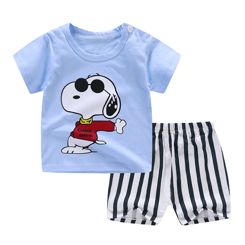 

Snoopy Fashion Baby Boy Summer Clothing Sets Cartoon Pattern Baby Girl Clothing Outfits