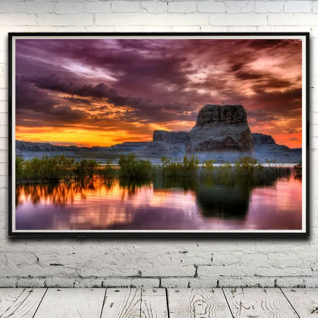 Nature Trees Grass Mountains Landscape Art Silk Poster Home Decor