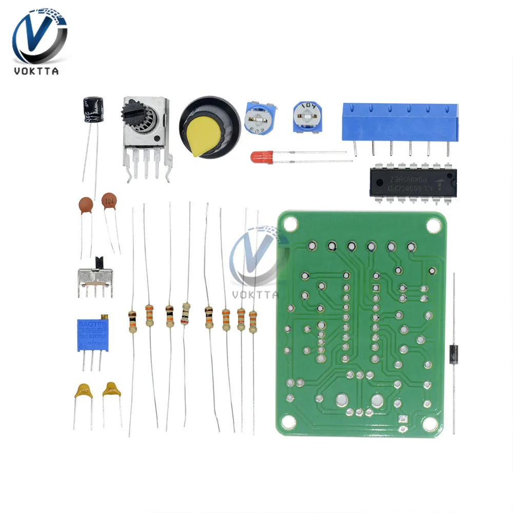 

ICL8038 Function Generator Module DIY Kit Signal Generator Triangle Square Output Display Frequency Amplitude Synthesizer