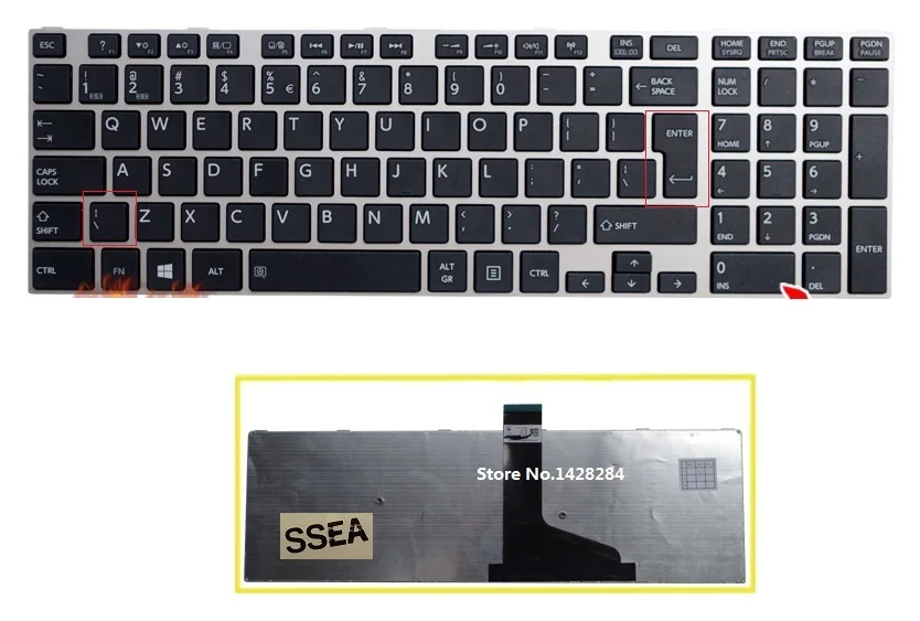 SSEA New laptop US Keyboard For TOSHIBA SATELLITE C50 C50D C50-A C55D C70 C75 S50 S55 L50 L50-A L70 L75 with silver frame SSEA New laptop US Keyboard For TOSHIBA SATELLITE C50 C50D C50-A C55D C70 C75 S50 S55 L50 L50-A L70 L75 with silver frame