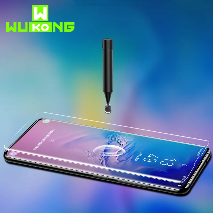 

UV Glue Full Cover UV Light Screen Protector For Samsung S10 plus S10e S10 lite Liquid UV Glass For Samsung Note 9 S8 S9 Plus