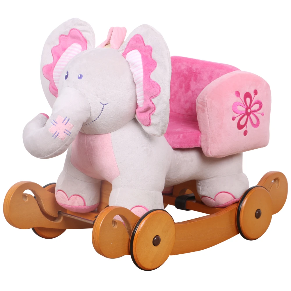 pink plush rocking horse