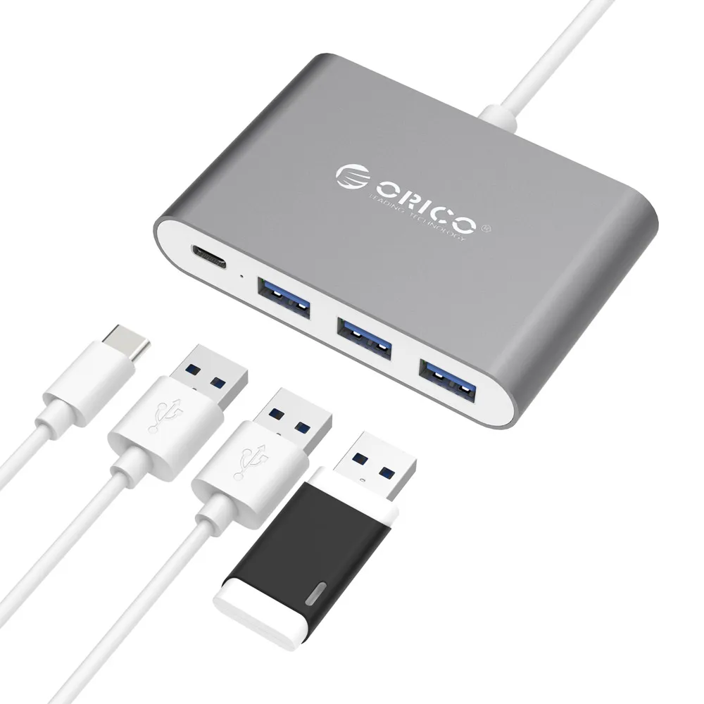 ORICO алюминиевый type-C для USB PD зарядный концентратор USB3.1 Gen1 5 Гбит/с высокоскоростной алюминиевый