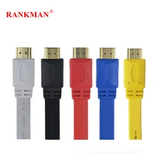 Rankman HDMI 1.4 Cable High Speed Colorful Flat Line Standard 3D 1080P Cable for TV Box PS4 Projector PC DVD 1.5/3/5m