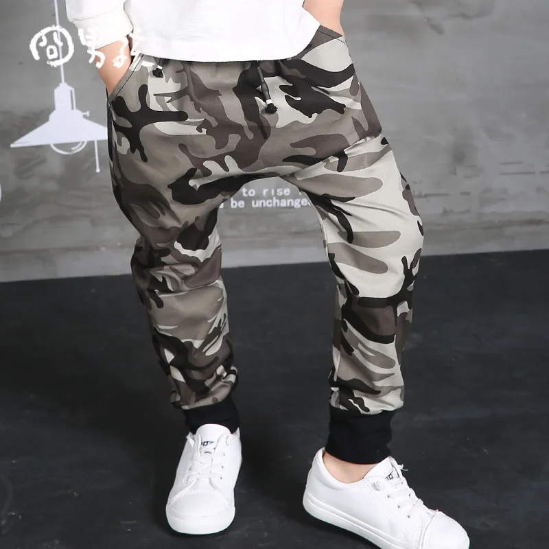 

WENDYWU 2017 NEW Autumn Clothing Hip Hop Dance Harem Black camouflage Leisure Sports Pants kids Boys Big Crotch stripe Pants