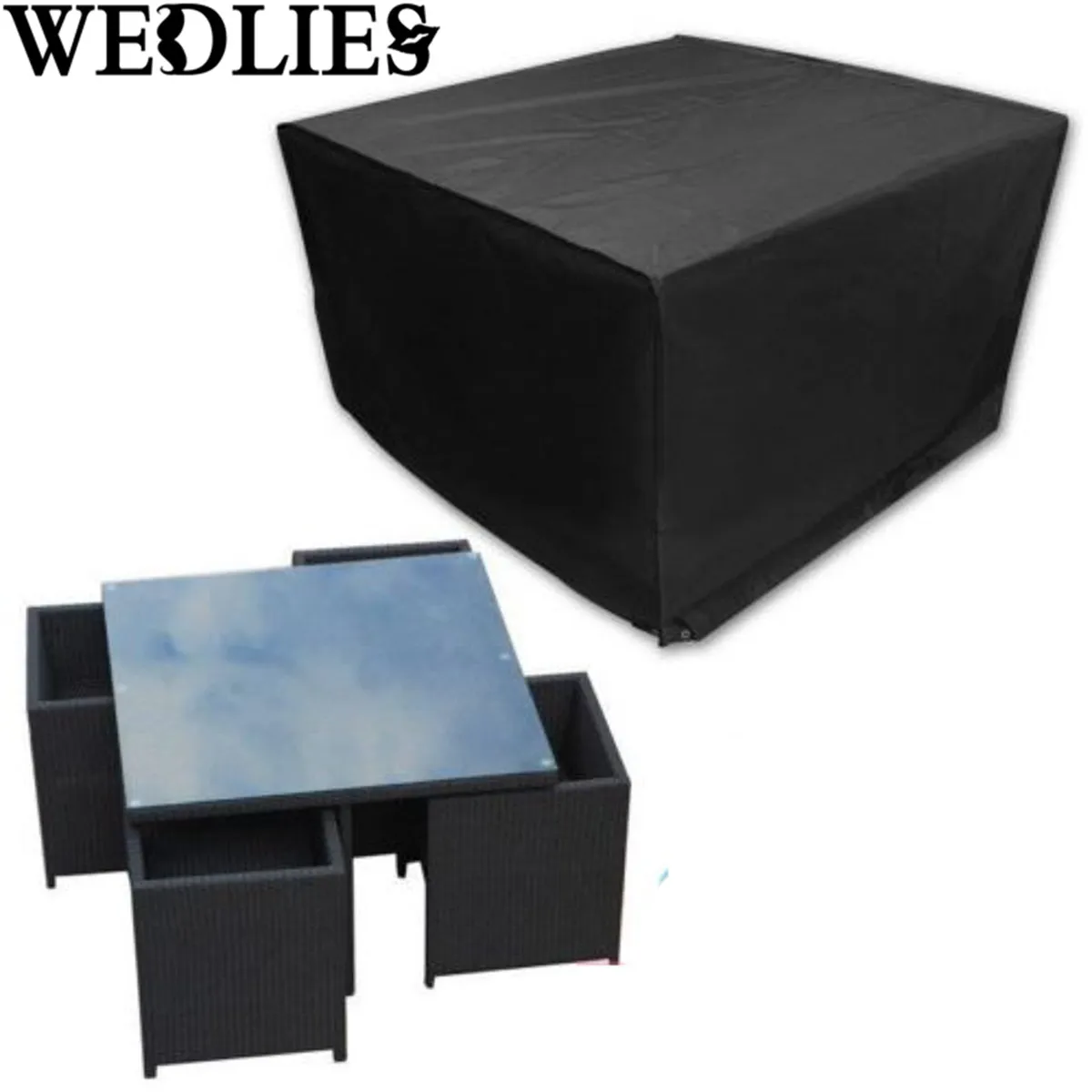 Polyester Outdoor Furniture Cover 123x123x74cm 4 Seater Table Chair Patio Garden Waterproof Cover Rain Proof Garden Table Cloth Polyester Outdoor Furniture Cover 123x123x74cm 4 Seater Table Chair Patio Garden Waterproof Cover Rain Proof Garden Table Cloth