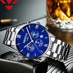 NIBOSI 2018 часы для мужчин Элитный бренд хронограф для мужчин спортивные часы водостойкие полный сталь кварцевые для мужчин часы Relogio Masculino