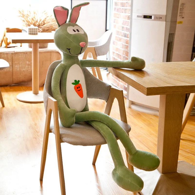 Мультфильм редиска длинные ноги кролик мягкие плюшевые игрушки кукла животное кролик подушка дети девушка день рождения Рождественский подарок дропшиппинг - Цвет: Green 70cm